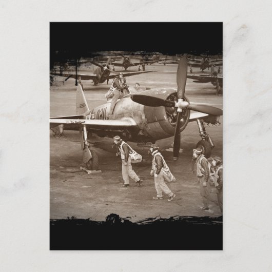 Kampfpilotenausbildung auf P-47-Donnerbolzen Postkarte (Vorderseite)