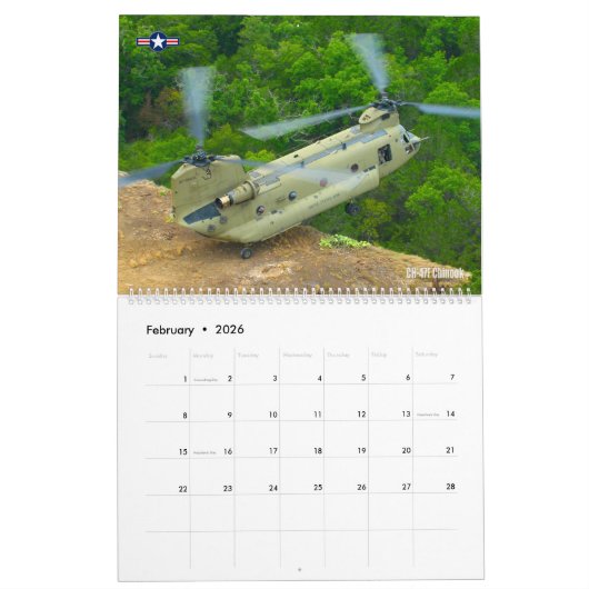 KAMPFROTOREN - Armeehubschrauber Kalender (Feb 2026)