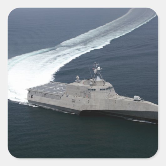 Kampfschiff Unabhängigkeit im Golf von Mexiko Quadratischer Aufkleber (Vorderseite)