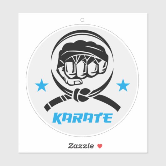 Kampfsport Karate Schwarzgurt Aufkleber (Blatt)