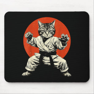 Kampfsport Katze Karate Judo Japanische Flagge Lus Mousepad
