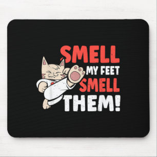 Kampfsport Katze riecht Füße riechen lustig Karate Mousepad