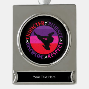 Kampfsport Kernwerte - Karate Banner-Ornament Silber