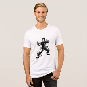 Kampfsport Kung Fu Meister Kampfstellung Tri-Blend Shirt