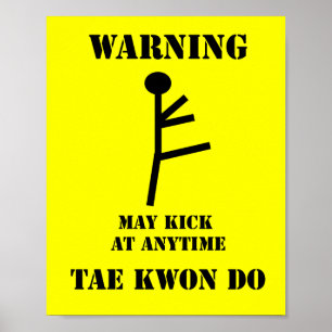 Kampfsport Taekwondo Warnung Poster