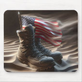 Kampfstiefel mit amerikanischer Flagge Mousepad (Vorne)