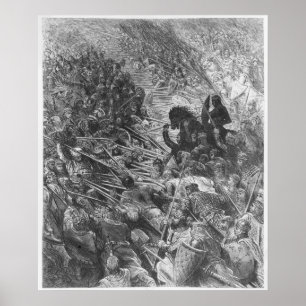 Kampfszene, Illustration von 'Orlando Furioso Poster