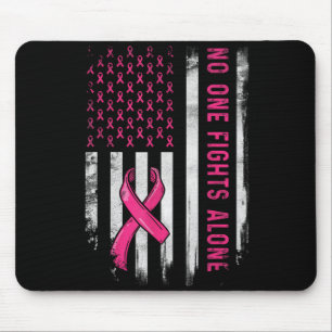 Kämpft allein gegen Brustkrebs Amerikanische Flagg Mousepad