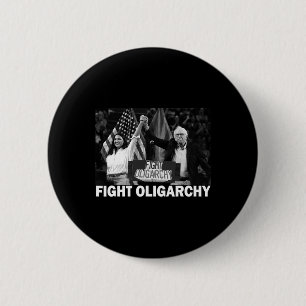 Kämpft gegen die Oligarchie Bernie Sanders und AOC Button