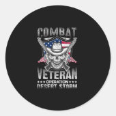 Kampfveteran Wüstensturm Runder Aufkleber (Vorderseite)