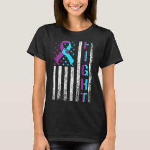 Kampfvorkommensbewusstsein amerikanisches Flaggenb T-Shirt