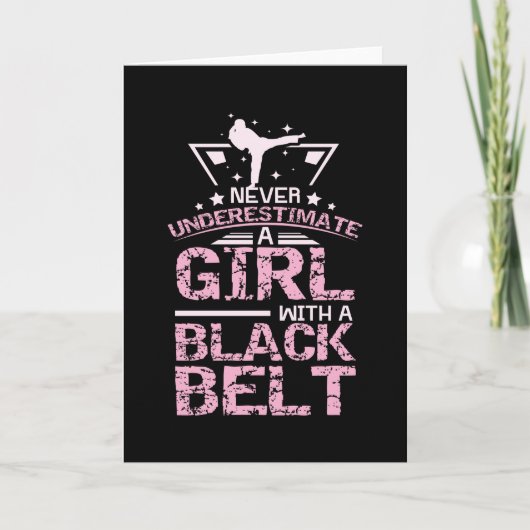 Kampsport Girl Black Belt Karte (Vorderseite)