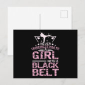 Kampsport Girl Black Belt Postkarte (Vorne/Hinten)