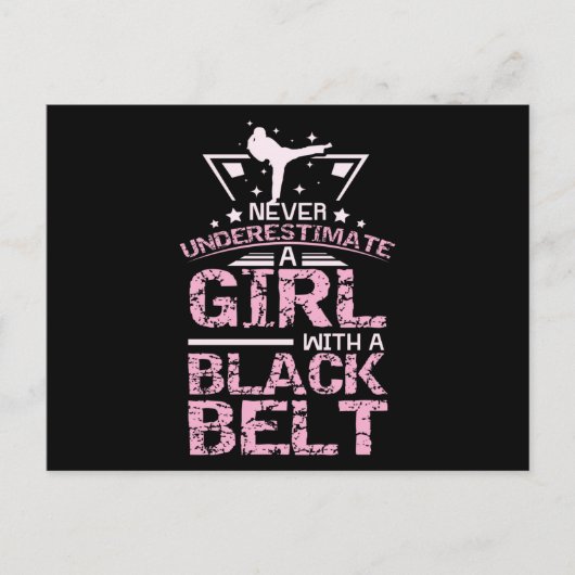 Kampsport Girl Black Belt Postkarte (Vorderseite)