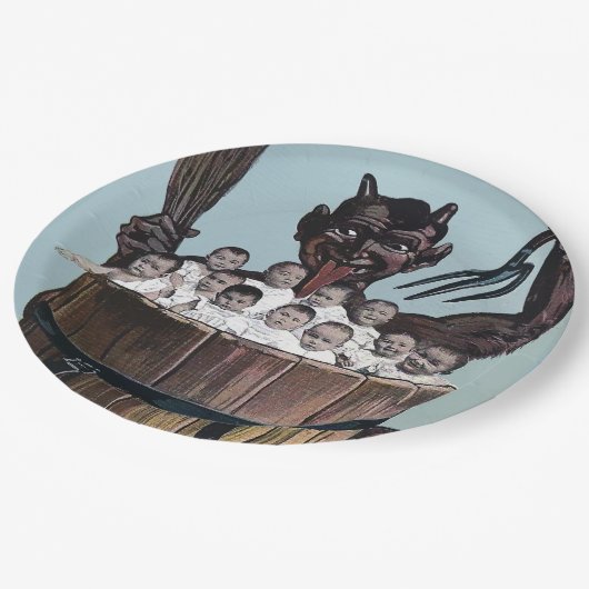 Kampus Halloween oder Weihnachten Pappteller (Schrägansicht)