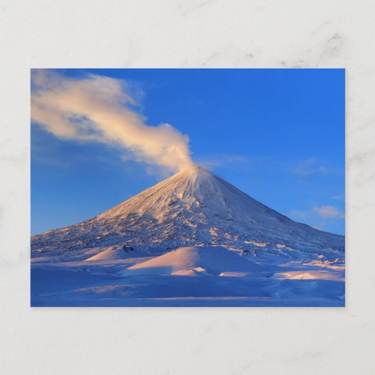 Kamtschatka aktiver Klyuchewskoy-Vulkan bei Sonnen Postkarte (Vorderseite)