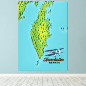 Kamtschatka Halbinsel Russland Reiseplan. Leinwanddruck (Insitu (Holzboden))