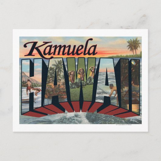 Kamuela, Hawaii - Große Briefszenen Postkarte (Vorderseite)