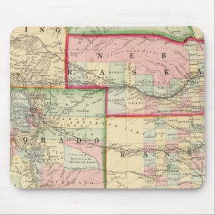 Kan, Neb, Colo Map by Mitchell Mousepad