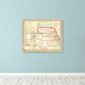 Kan, Neb, Colo Map von Mitchell Leinwanddruck (Insitu (Holzboden))