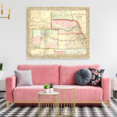Kan, Neb, Colo Map von Mitchell Leinwanddruck (Insitu (Wohnzimmer))