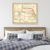 Kan, Neb, Colo Map von Mitchell Leinwanddruck (Insitu (Schlafzimmer))