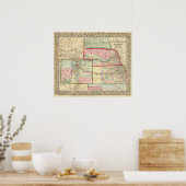 Kan, Neb, Colo Map von Mitchell Poster (Küche)