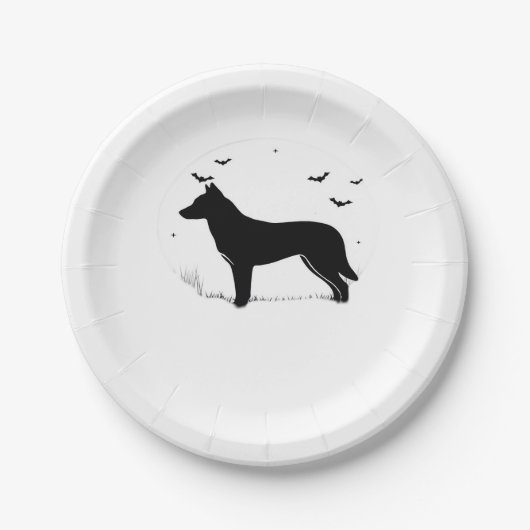 Kanaan Dog - Halloween Moon Silhouette Classic T-S Pappteller (Vorderseite)