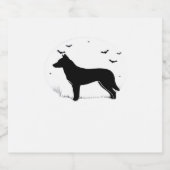 Kanaan Hund � Halloween Moon Silhouette Classic T- Schaumweinetikett (Einzelnes Label)