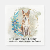 Kanaan Hund Hochzeit Napkins mit Foto Serviette (Vorderseite)
