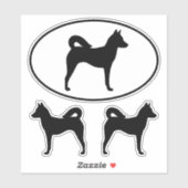 Kanaan Hund Silhouetten Vinyl Sticker Set (Blatt)