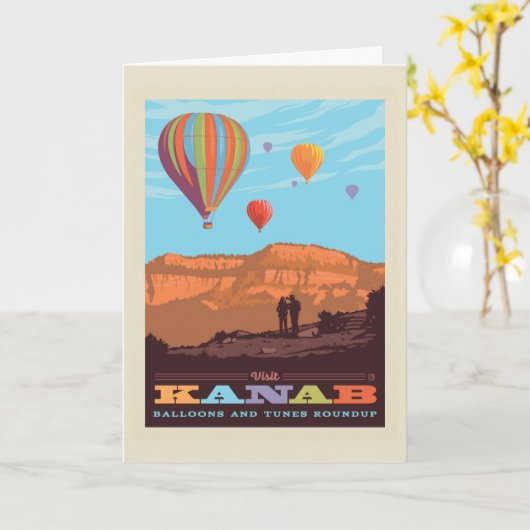 Kanab, Utah | Ballons und Tunes Karte (Gelbe Blume)