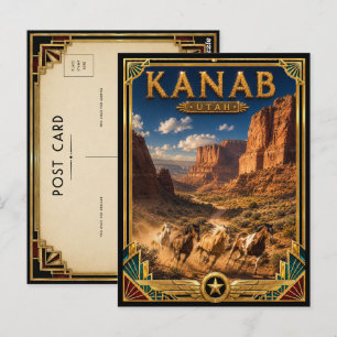 Kanab Utah Vintage Art Deco Golden Age Postkarte