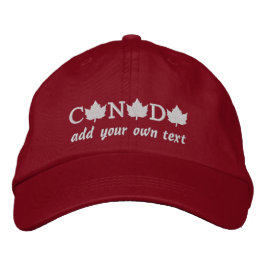Kanada 150 bestickte Red Baseball Cap - Text hinzu Baseballkappe