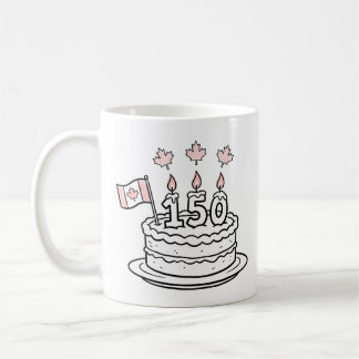 Kanada 150 Geburtstagstorte Zeichnung Kaffeetasse