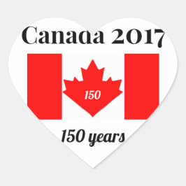 Kanada 150 im Herbst-Flag 2017 Herz-Aufkleber