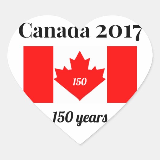 Kanada 150 im Herbst-Flag 2017 Herz-Aufkleber (Vorderseite)