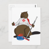 Kanada 150 im Jahr 2017 Curling Beaver Merchandise Postkarte (Vorne/Hinten)