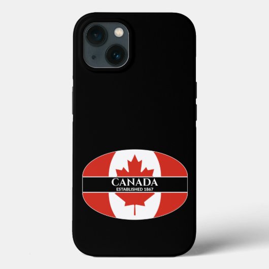 Kanada 1867: Weißer Text der Ahornleaf-Flagge Case-Mate iPhone Hülle (Rückseite)