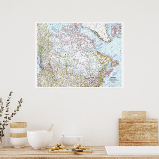 " Kanada: 1961 Classic MAP ... Poster (Küche)