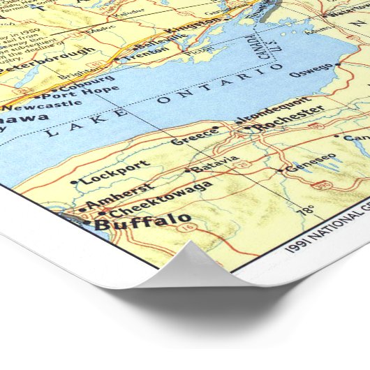 " Kanada: 1991 Quebec detaillierte MAP ... Poster (Ecke)