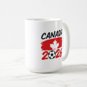 Kanada 2026 Fußball Fan Design mit Ahornblatt Kaffeetasse (VorderseiteRechts)