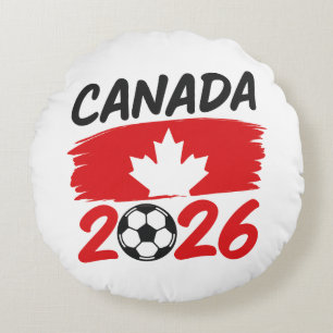 Kanada 2026 Fußball-Fan-Design mit Ahornblatt Rundes Kissen