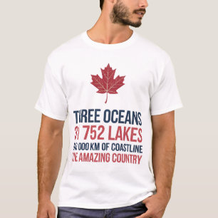 Kanada 3 Ozeane 31752 Seen 243000 km Küste T-Shirt