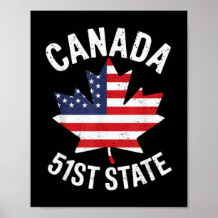 Kanada 51. Staat USA Flagge Kanada 51. Staat Vinta Poster