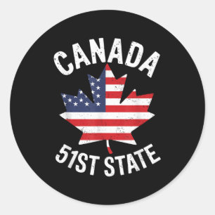 Kanada 51. Staat USA Flagge Kanada 51. Staat Vinta Runder Aufkleber