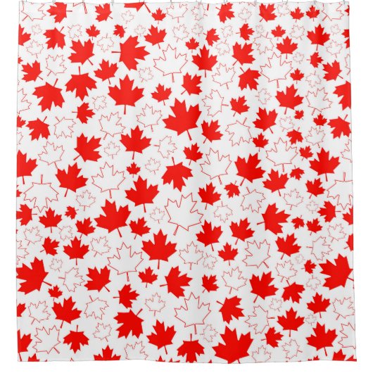 Kanada Ahorn Leaf Red White Random Muster Duschvorhang (Vorderseite)