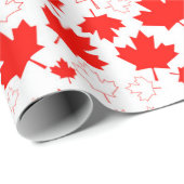 Kanada Ahorn Leaf Red White Random Muster Geschenkpapier (Rolleneckpunkt)