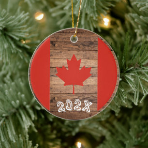 Kanada-Ahornblatt-Flagge Benutzerdefinierter Name Keramik Ornament