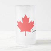 Kanada-Ahornblatt-Flaggen-Farben Mattglas Bierglas (Mittel)